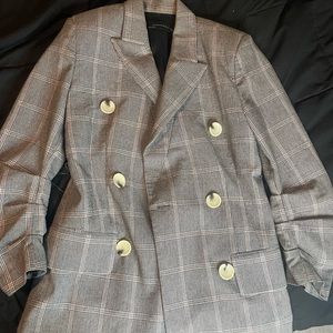 Zara womens plaid oversized blazer